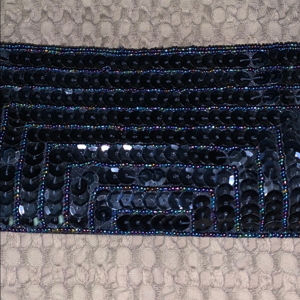 Navy Sequin & Bead Biloux Terner Evening…